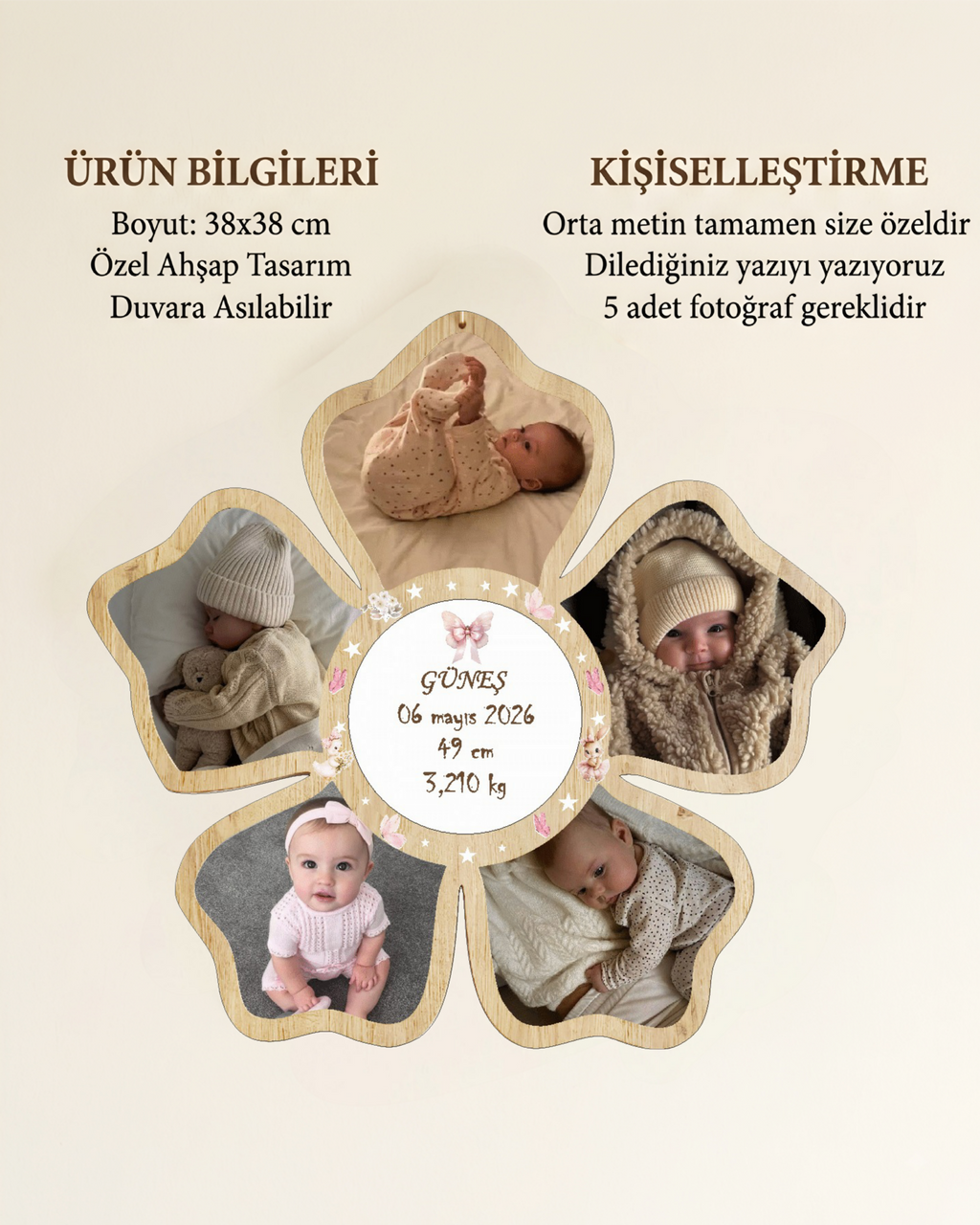 5 li Fotoğraf Çerçevesi Kız